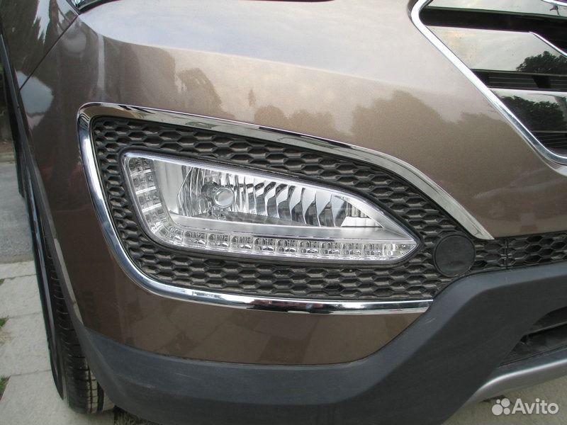 Накладки на передние птф Hyundai Santa Fe (2012-20