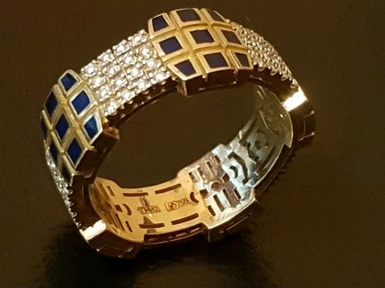 Кольцо золотое с бриллиантами 750 пробы