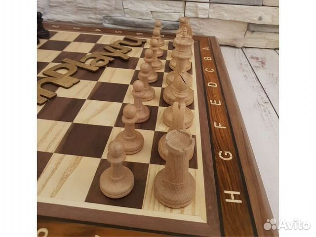 Шахматы 3в1 (шахматы, шашки, нарды) Гусарские орех