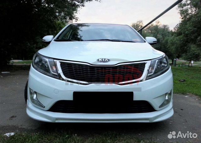 Юбка S-Line на передний бампер Kia Rio 3 Дорест