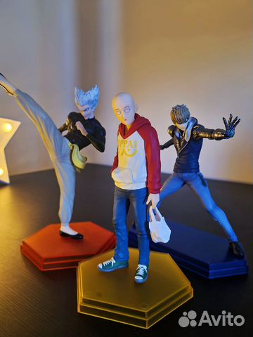 Фигурки Saitama, Genos, Garou из One Punch Man