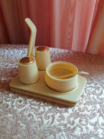 Набор для специй СССР. Солонка, перечница, горчица