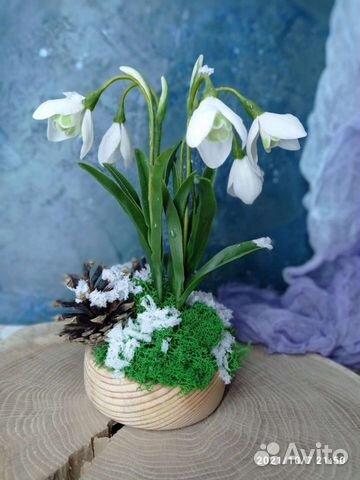 Подснежники из холодного фарфора