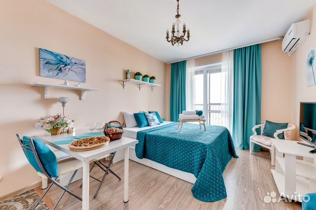 

Квартира-студия, 27 м², 2 кровати
