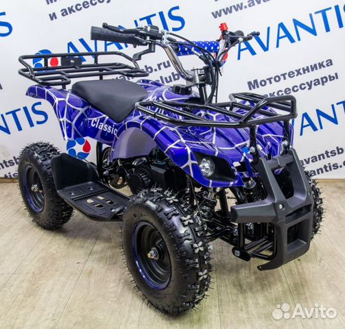 Квадроцикл ATV classic mini (эл) синий паук