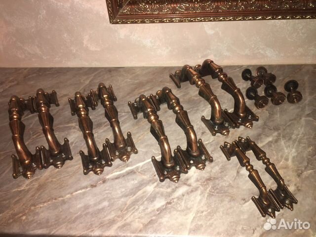 Ручки дверные, латунь, 90е