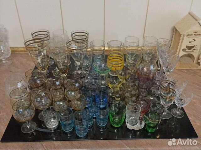 Фужеры бокалы цветное тонкое стекло хрусталь