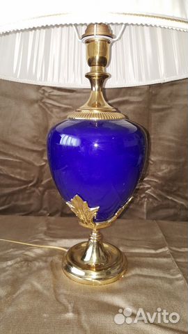 Лампа фарфор с кремовым абажуром— фотография №2