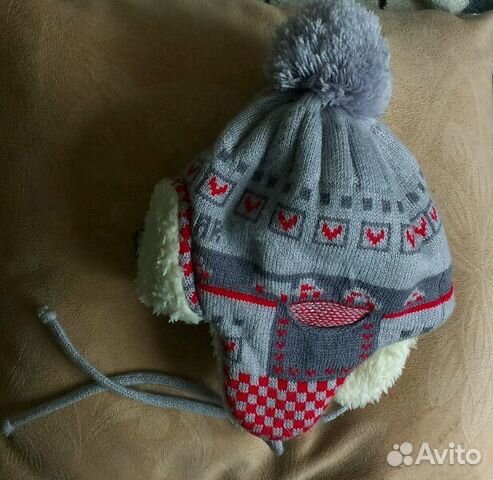 Шапка зимняя для мальчика 3-6 мес Шапка зимняя для мальчика 3-6 мес