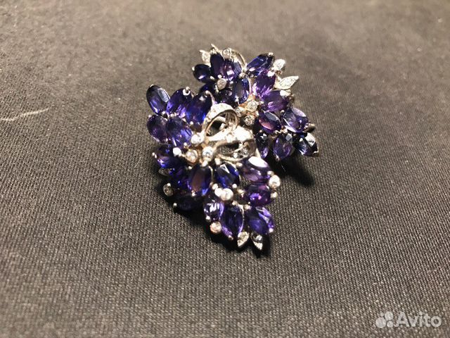 Серебряные серьги с аметистами