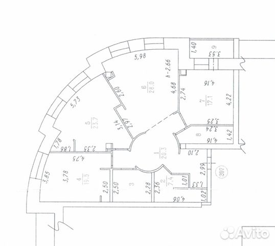 3-к квартира, 128 м², 6/9 эт.