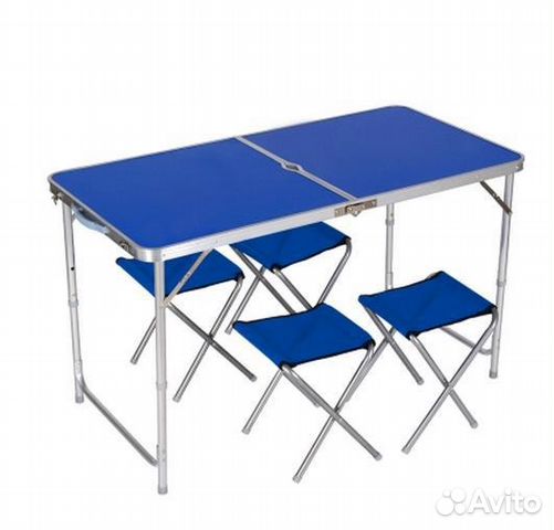 Раскладной стол и 4 стула в комплекте для отдыха