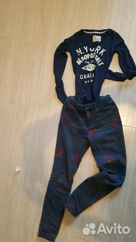 Джинсы Roxy и лонгслив Aeropostale Джинсы Roxy и лонгслив Aeropostale