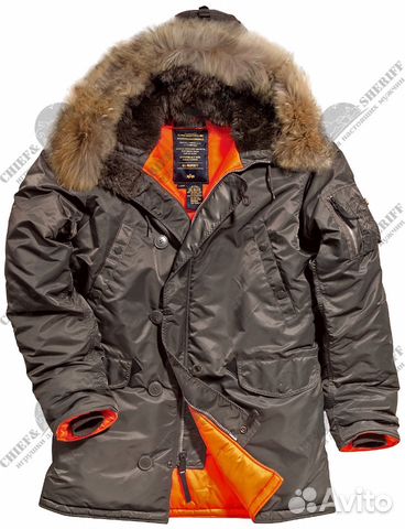 Новая парка Alpha Industries slim Fit N-3B серая Новая парка Alpha Industries slim Fit N-3B серая