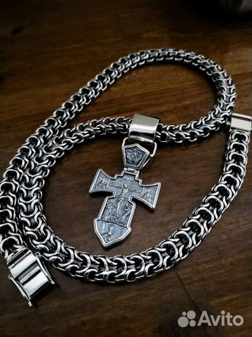 Серебряная цепь и крест Серебряная цепь и крест