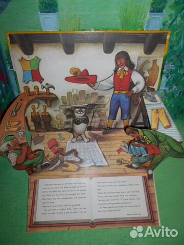 Книга детская Кот в сапогах 3Д английский Книга детская Кот в сапогах 3Д английский