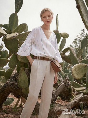 Новая Massimo dutti блузка рубашка топ лен