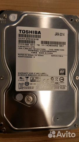 Жесткий диск Toshiba 1Tb новый