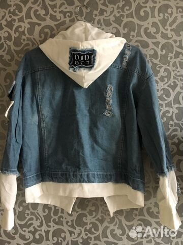 Куртка джинсовая с хлопковыми вставками. Джинсовка Куртка джинсовая с хлопковыми вставками. Джинсовка