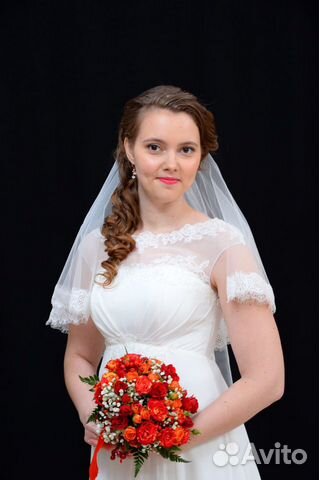 Свадебное платье, фата, шубка Свадебное платье, фата, шубка