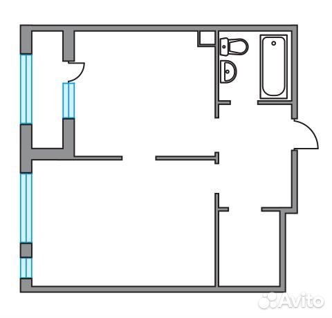 1-к квартира, 43.2 м², 2/26 эт. 1-к квартира, 43.2 м², 2/26 эт.