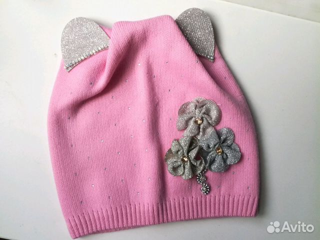 2 Шапки новые на 7-9 лет шапка-кошечка 2 Шапки новые на 7-9 лет шапка-кошечка