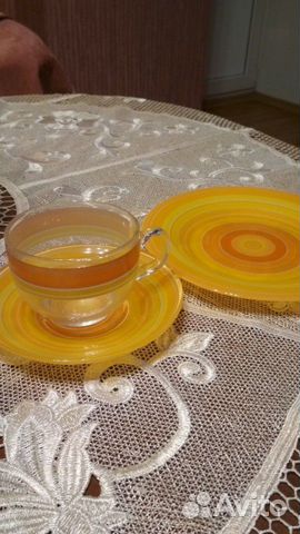 Чайные пары 6шт и пирожковые тарелки 6шт