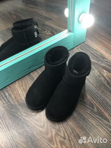 Угги ugg Australian Чёрные мини со стразами