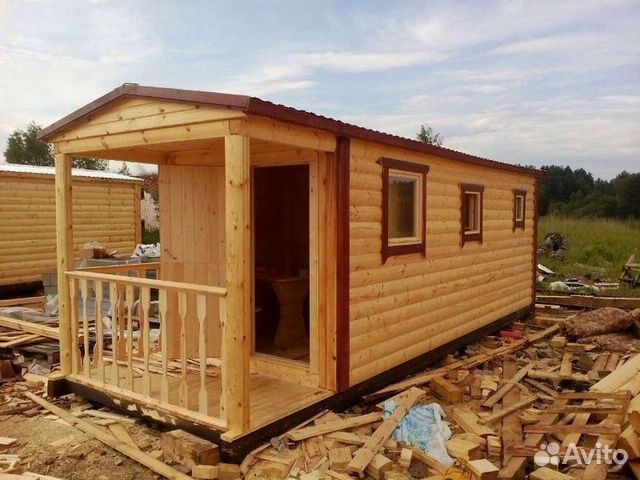 Баня с крыльцом 2.3х7м под ключ с печью Дачник14x