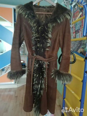 Натуральная Дубленка с капюшоном
