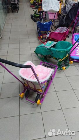 Коляска Санки Ника с выдвижными колесами новые