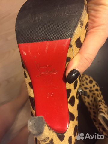 Ботильоны Christian Louboutin леопардовые из меха Ботильоны Christian Louboutin леопардовые из меха