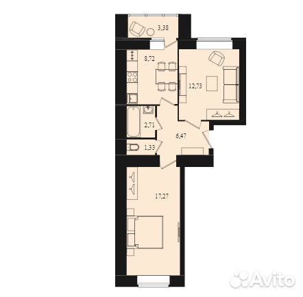 3-к квартира, 75.2 м², 7/10 эт.