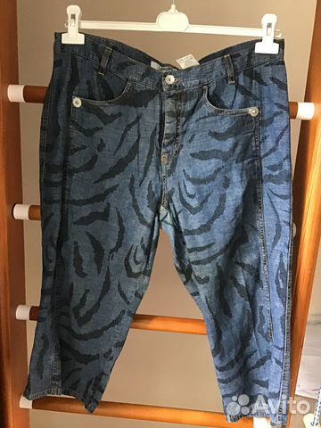 Бермуды Crizia Jeans голубые леопардовые