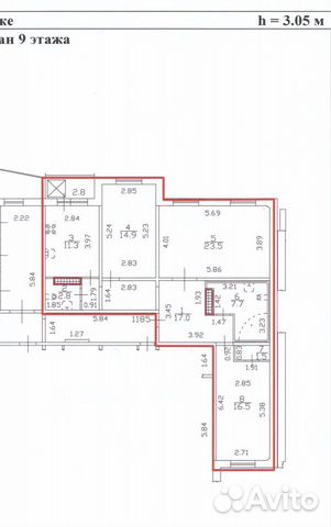 3-к квартира, 100 м², 9/16 эт.