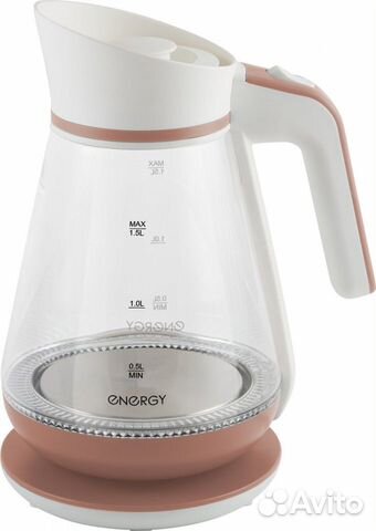 Чайник energy E-297 (1,5 л) стекло, пластик цвет