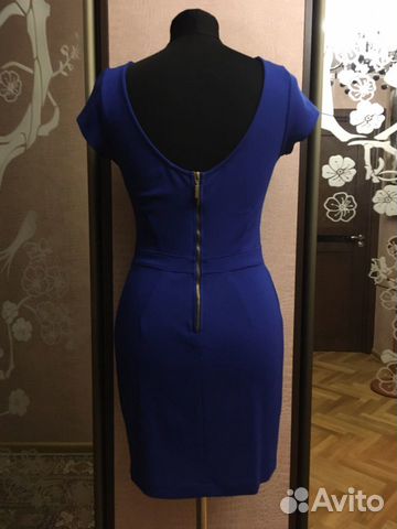 Синее платье футляр Stradivarius
