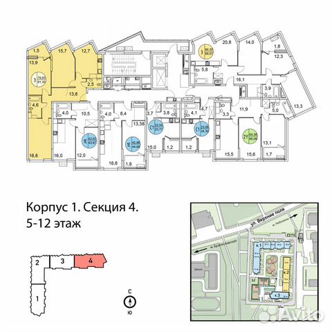 3-к квартира, 81.3 м², 6/19 эт. 3-к квартира, 81.3 м², 6/19 эт.