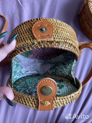 Сумка круглая из ротанга с Бали