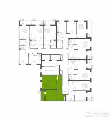 2-к квартира, 43.6 м², 8/13 эт. 2-к квартира, 43.6 м², 8/13 эт.