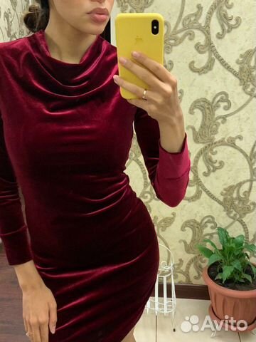 Платье бархат-стретч новое
