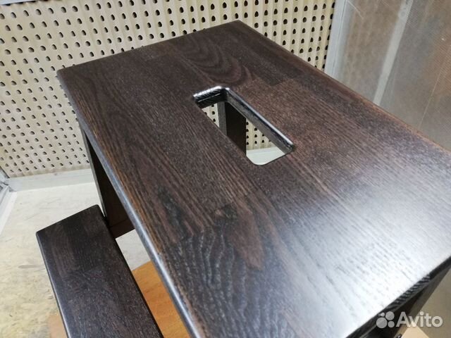 Табурет стремянка 2 ступени из дуба и ясеня