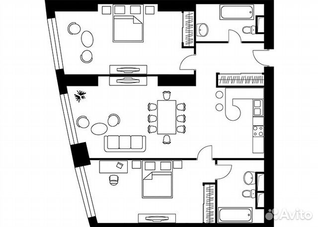 2-к квартира, 107.1 м², 46/56 эт. 2-к квартира, 107.1 м², 46/56 эт.