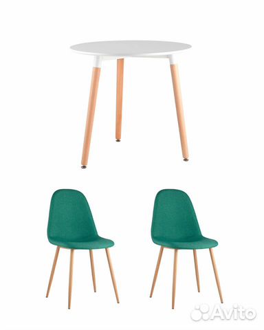 Обеденная группа стол Eames DST, 2 стула Валенсия Обеденная группа стол Eames DST, 2 стула Валенсия
