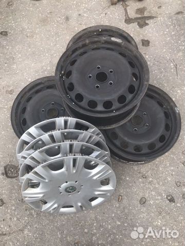Диски с колпаками R16, 5x112, стояли на Шкоде Окта