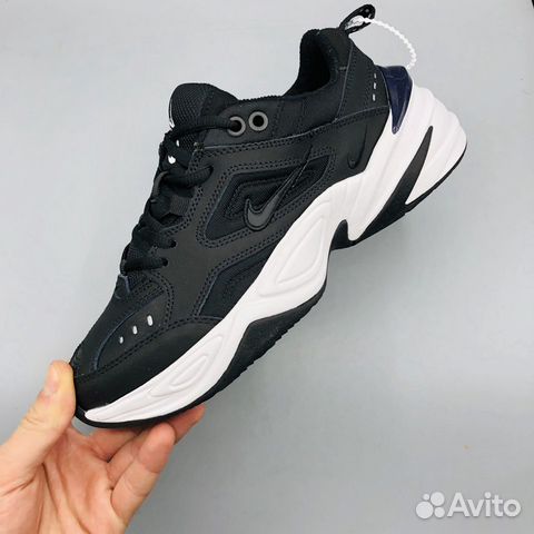 Кроссовки Nike M2K Tekno черные на белой подошве
