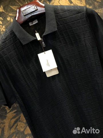 Brioni трикотажное поло чёрное Brioni трикотажное поло чёрное