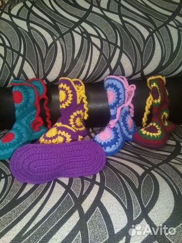 Вязаные сапожки