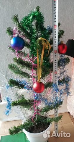 Елка новогодняя искусственная 50 65 см дождик СССР