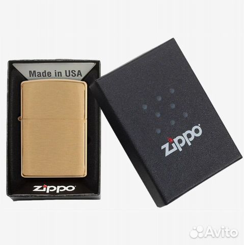 Зажигалка Zippo 204B Brushed Brass Оригинал Новая